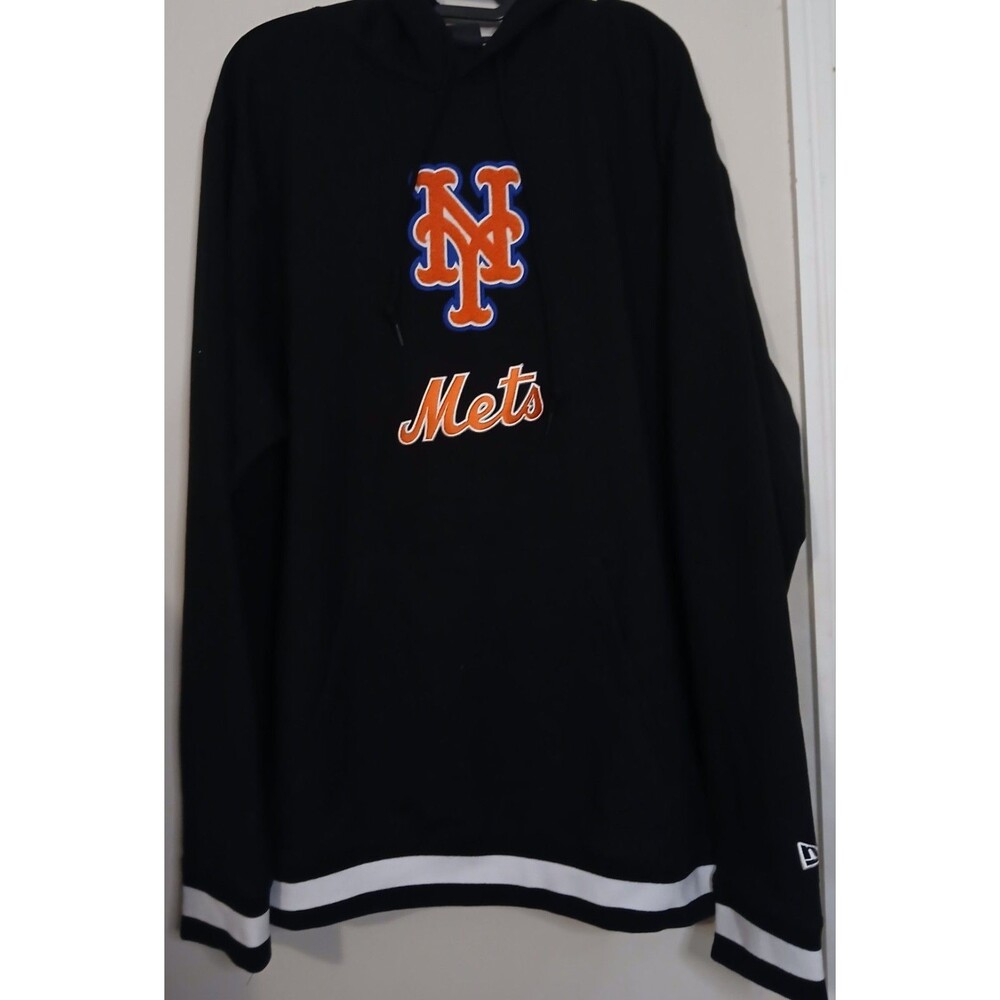 New York Mets New Era Hoodie Mens XL Black Pullover MLB Baseball Kangaroo Pocket